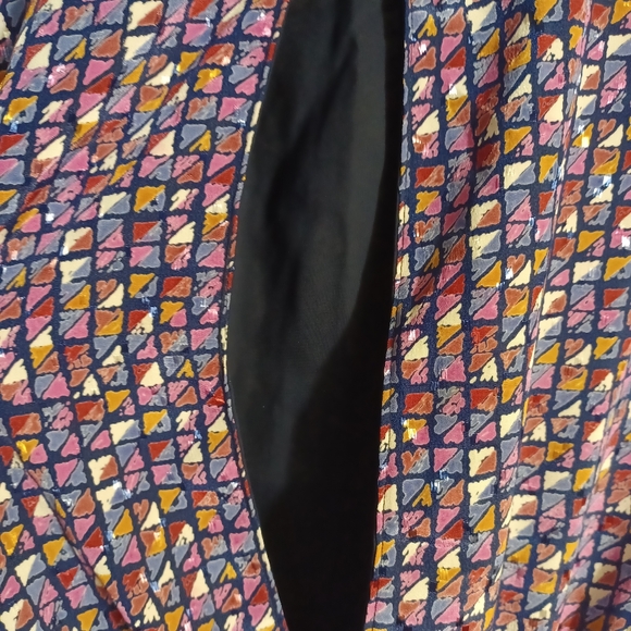 Studio 1 New York vintage groovy purple pink geometric fit & flare dress size 12 - Picture 5 of 13